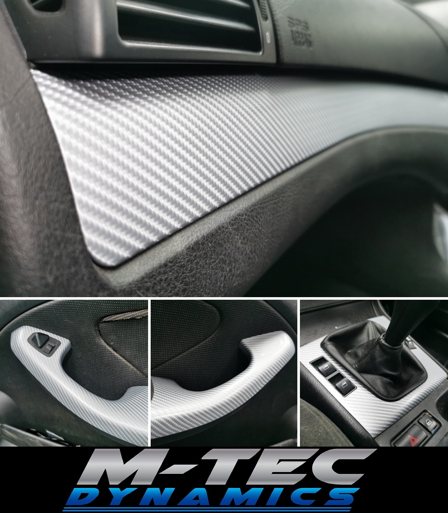 WRAPPING SERVICE - BMW E46 COUPE / CONVERTIBLE INTERIOR TRIM SET - SILVER CARBON